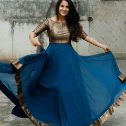 Self Design Georgette Stitched Anarkali Gown-image-93