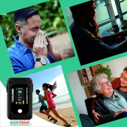 AMBITECH High Accuracy Fingertip Pulse Oximeter, SpO2, Perfusion Index with OLED Display (Made in India-Black) (1 YEAR WARRANTY) Pulse Oximeter image 2