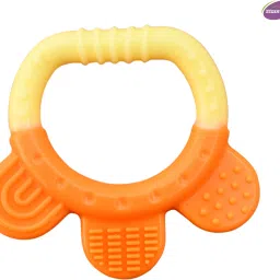 Super Soft Silicone Teether| BPA Free & toxins Free| Food Grade Quality Silicone teether/Soother for Babies/Infants/Toddlers (Ring Orange, Pack of 1) Teether-31