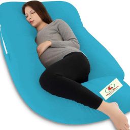 Premium Multipurpose Microfiber Solid With 100% Cotton Cover And Zippered cover Microfibre Solid Pregnancy Pillow Pack of 1-image-69