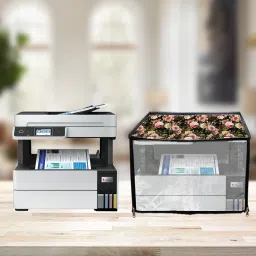 ATP Printer Cover For Epson Eco Tank L6490 Printer (Black Rose Print) Printer Cover image 3