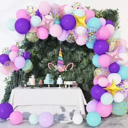 Unicorn balloon garland arch kit for birthday party decoration pack of 47 pcs-image-87