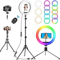 MAYAS Ring Light 10" With 7 Feet Tripod Stand For Making Reels, Photography Tripod Tripod-image-26