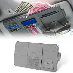 Car Accessories, Sun Visor Organizer, Sunglass Pen Card Small Document Storage Grey Car Sunglass Clip Holder-image-41