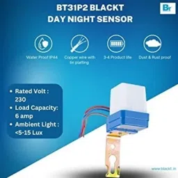 Blackt Electrotech Auto Day/Night on and Off Photocell, Ldr Sensor Switch for Lighting (5 Pic Pack) Smart Switch image 2