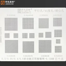 AMAOE UNIVERSAL Multi-Function Universal BGA Rebelling Stencil 0.3 0.35 0.4 0.5 Parallel 45 Degree Hole Misaligned (Multipurpose used ) Stencil-18