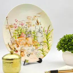 Multicolor Ceramic English Garden Decorative Plate Showpiece By Kolorobia-picture-22