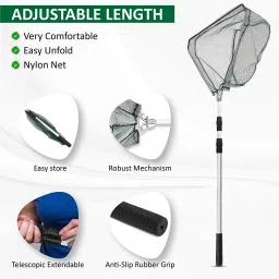optifit Telescopic Foldable Fishing Landing Net Aluminum Handle Ponds Carp Trout Aquarium Fish Net image 2