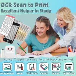 SERPLEX Mini Bluetooth Thermal Printer Portable Label Printer for Android and iOS Blue Single Function Monochrome Ink-Efficient Printer image 2