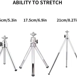BUFONA Extendable Phone Flexible Stand Tri-Mini Tripod with BallHead Camera Holder Tripod, Tripod Kit, Tripod Clamp, Tripod Ball Head image 3