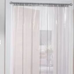 214 cm (7 ft) PVC Transparent Door Curtain Single Curtain-image-48