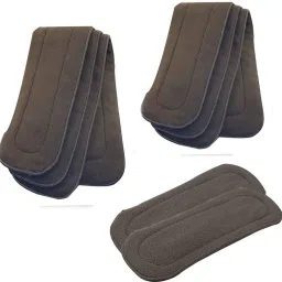 Reusable Soft 5 Layers Bamboo Charcoal Inserts for Baby Cloth Diaper (Pack of 8)-3