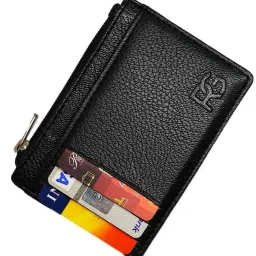 Men & Women Casual Black Artificial Leather Card Holder-picture-16