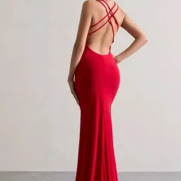 Women Gown Red Maxi/Full Length Dress-image-32