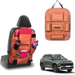 Peepsstore pack of 1 Tan,Orange colour car organizer bags for Alcazar 2024 Car Multi Pocket-image-90