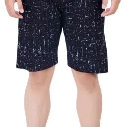 Checkered Men Dark Blue Basic Shorts-image-46