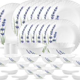 Pack of 35 Opalware Novo Collection English Lavender Dinner Set-image-47
