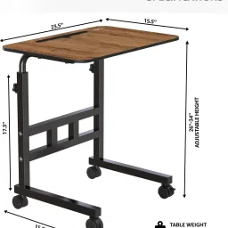 elv direct Multipurpose Movable Table with Adjustable Height Engineered Wood Multipurpose Table image 3