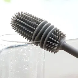 Eco-Friendly Silicone TPR Cleaning Brush, Safe Silicone Cleaner, 360 Degrees Non-Deformable for Cup Cleaning Glass Cup Bottle, 33 cm Size-image-80