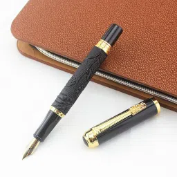 Dikawan Dragon Carved 24 CT Gold Plated Fountain Pen-image-19