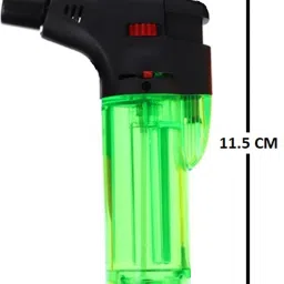 trustship Windproof Turbo Jet Flame Cigarette Cigar Lighter with Stand, Flame Lock Button and Flame Adjustable Button | Green, Refillable Butane Gas Pocket Lighter image 2