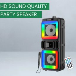 SACRO Pushpa(PORTABLE BLUETOOTH PARTY SPEAKER) 3D Sound With Karaoke Mic/RGB LightD259 40 W Bluetooth Party Speaker-picture-6
