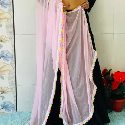 Chiffon Self Design Pink Women Dupatta-image-21