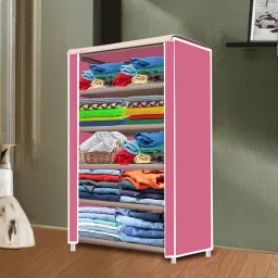 opal 5 Layer House Tree Pink Print PP Collapsible Wardrobe image 3