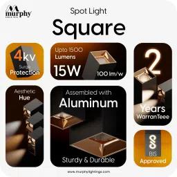 murphy LED 10 Watt Warm White Square Surface COB Down Pack of 3 Ceiling Light Ceiling Lamp image 3