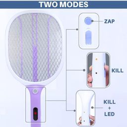 TEQO Mosquito Bat with Light | Rechargeable Mosquito Swatter | Mosquito Killer Racket | Fast Charging & Long (Multicolor) image 4