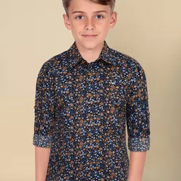 Allen Solly Junior Boys Spread Collar Floral Printed Cotton Slim Fit Casual Shirt-picture-40