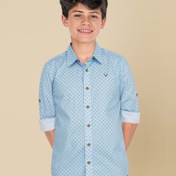 Allen Solly Junior Boys Spread Collar Floral Printed Cotton Casual Shirt-picture-21