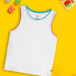 XY Life White Primary Polar White Intelliease Combed Cotton Tank Top-image-21