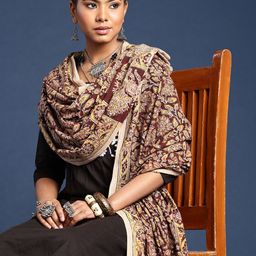 Taavi Printed Kalamkari Cotton Dupatta-17