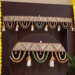 TIED RIBBONS Golden & Red Wall Door Hanging Bandhanwar Toran-picture-2