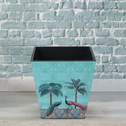 Reinvention Factory Turquoise Blue Peacock Printed Open Bin-14