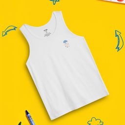 XY Life Boys White Scribbles Rain Cloud IntelliEase Cotton Modal Inner Vest-image-13