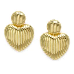 Estele Gold Plated Heart Shaped Fancy Demifine Drop & Dangling Earrings-19