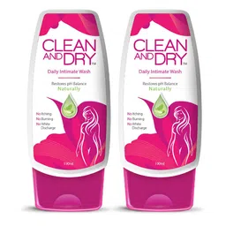 CLEAN AND DRY Set of 2 Naturally 24 Hours Freshness Daily Intimate Wash - 190 ml Each-57