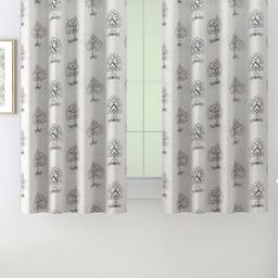 SWAYAM Off-White & Black Set of 2 Ethnic Motifs Room Darkening Window Curtain-1