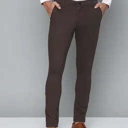 DENNISON Men Brown Smart Tapered Fit Easy Wash Chinos Trousers-image-31
