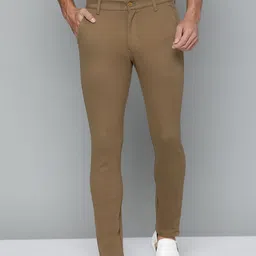 DENNISON Men Khaki Smart Tapered Fit Easy Wash Chinos Trousers-image-88