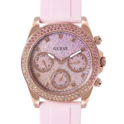 GUESS Women Dress Sparkling Embellished Multifunction Analogue Watch GW0032L4-image-45