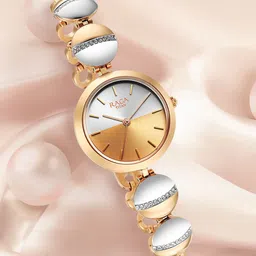 Titan Women Pack Of 2 Silver-Toned Brass Dial & Rose Gold Toned Stainless Steel Bracelet Style Straps Analogue Watch 2606KM01-image-64