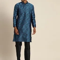SOJANYA Geometric Print Mandarin Collar Kurta-28
