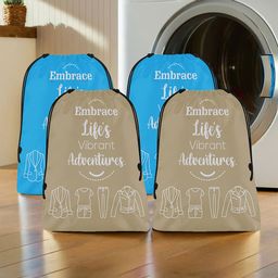Aura Brown & Blue 4 Pieces Printed Storage Bag Water Resistant Organisers-image-44
