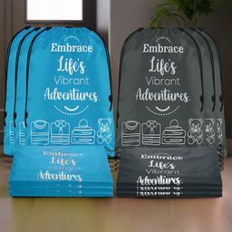 Aura Blue & Grey 12 Pieces Printed Storage Bag Water Resistant Organisers-44