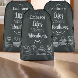 Aura Grey & White 3 Pieces Printed Storage Bag Water Resistant Organisers-4