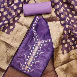 KALINI Embroidered Pure Silk Unstitched Dress Material-image-73