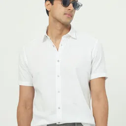 RARE RABBIT Men Rissa White Slim Fit Vertical Stripes Cotton Shirt-image-67
